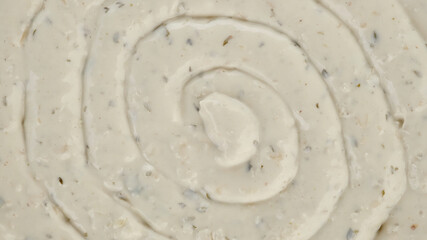 sauce tartare with cucumbers close up