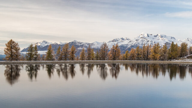 lake in the mountains in autumn