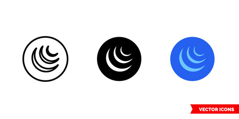 Jquery icon of 3 types color, black and white, outline. Isolated vector sign symbol.