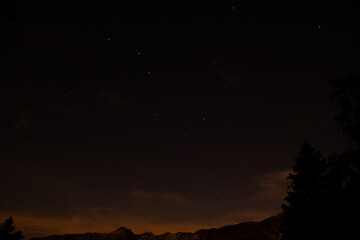 The silhouette of a mountain