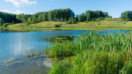 Fototapeta premium View of the lake in the Nizhny Novgorod region