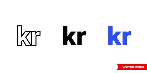 Fototapeta premium Krona icon of 3 types color, black and white, outline. Isolated vector sign symbol.