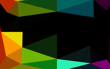 Dark Multicolor, Rainbow vector triangle mosaic template.