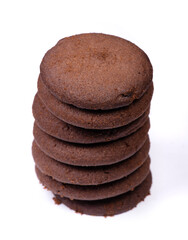 Fototapeta na wymiar Stack of dark chocolate cookies