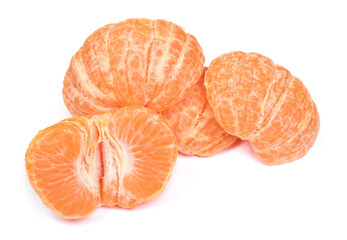 Fresh peeled mandarin isolated