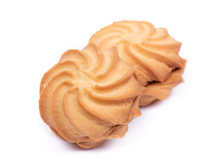 Group of spiral biscuit cookies with jam filling