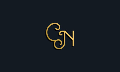 Luxury fashion initial letter CN logo.