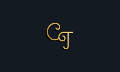 Luxury fashion initial letter CT logo.