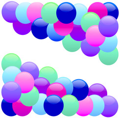 illustration frame of bright balloons