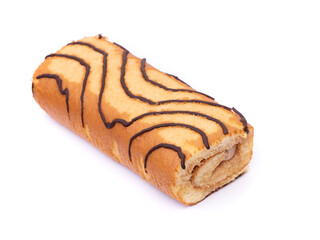 Sponge cake roll isolated