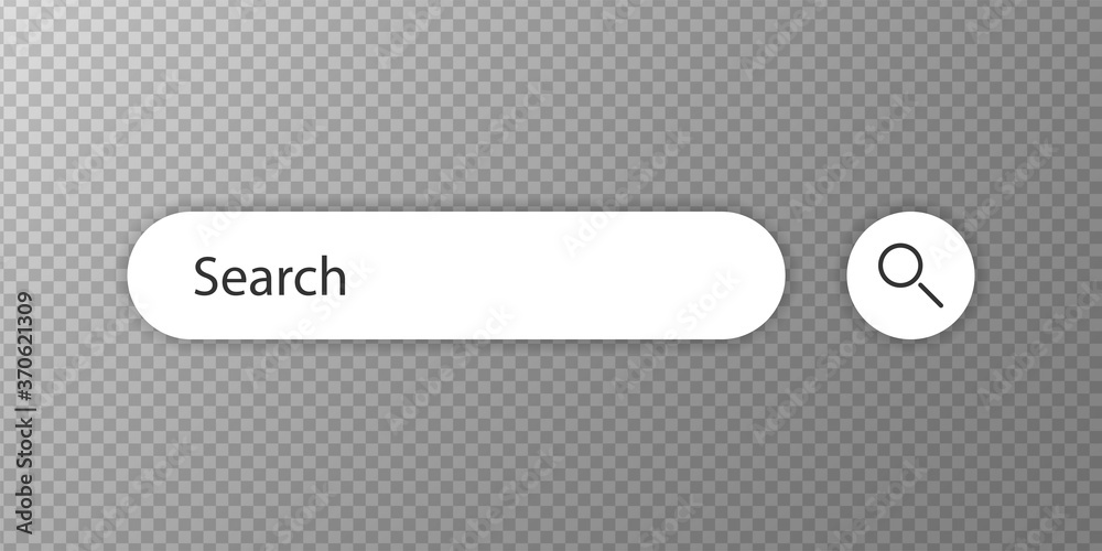 Poster search bar vector element, search boxes ui template on transparent background. vector