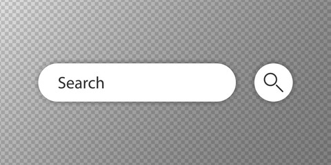 Search bar vector element, search boxes ui template on transparent background. Vector