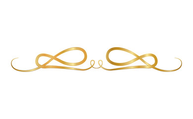 isolated gold ornament in ribbon shaped design of Decorative element theme Vector illustration
