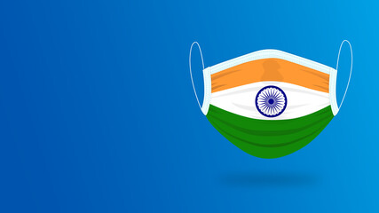 Surgical mask with Indian flag for Independence day