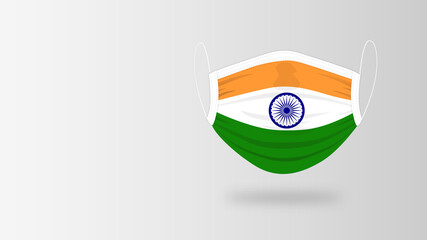 Surgical mask with Indian flag for Independence day