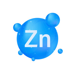 Zn, zinc for healthcare design. Vitamin complex. Healthcare concept. Food concept. Organic food icon. Vector stock illustration
