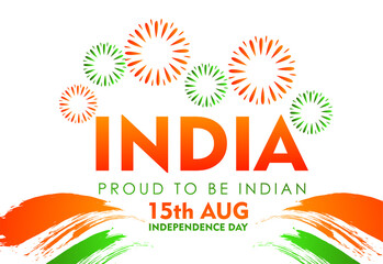 Fototapeta na wymiar Creative abstract or poster with Indian Flag for vector illustration of 15th August india Happy Independence Day.