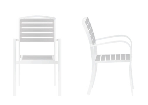 Outdoor Wooden Chair. Vector Illustration