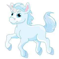 Blue Unicorn with sparkly Hair