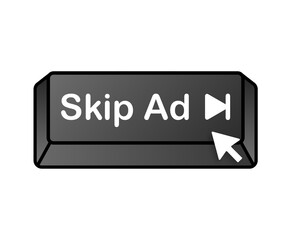 Skip advertisement web icon isolated on the white background.