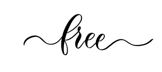 Free - vector calligraphic inscription with smooth lines.