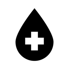 Fototapeta premium water drop with cross silhouette style icon design of Charity and donation theme Vector illustration