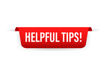 Flat helpful tips for banner design. Announcement business communication. Megaphone banner. Vector stock illustration.