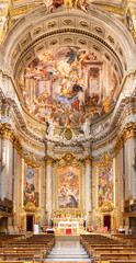 Picturesque interior of church of St. Ignatius of Loyola at Campus Martius