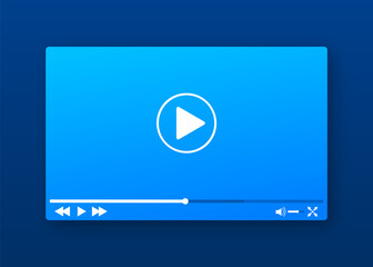 Template video frame. Template media player. Mobile app interface. Vector stock illustration.