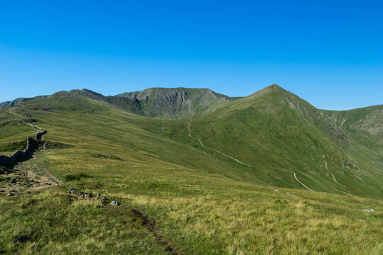 The route to the summit of Helvellyn via Striding Edge ridge