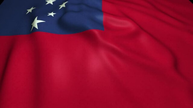 Waving realistic Samoa flag in 4K , loop animation