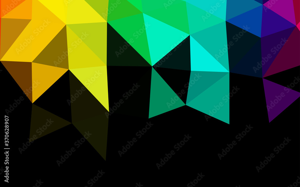 Wall mural dark multicolor, rainbow vector polygon abstract layout.