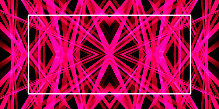 Kaleidoscope neon texture and frame