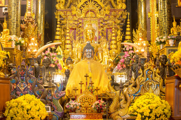 Golden Buddha in Wat Pa Daraphirom Temple ,Chiang Mai ,Thailand