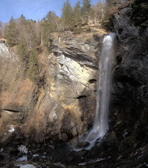Berschnerfall; 18m waterfall in the Swiss Alps near Walenstadt