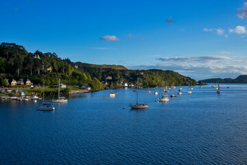 Landscape in Oban photographed in Scotland, in Europe. Picture made in 2019.