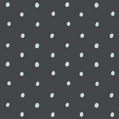 cute hand drawn doodle polka dot seamless pattern in charcoal grey and soft light mint
