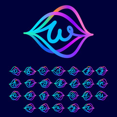 Alphabet with sound wave flow.