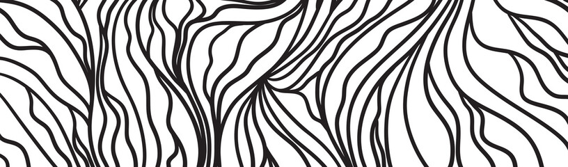 Fototapeta premium Monochrome wave pattern. Wavy background. Black and white wallpaper
