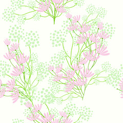 Artistic seamless pattern with abstract flowers. Modern design for paper, cover, fabric, interior decor and other users.