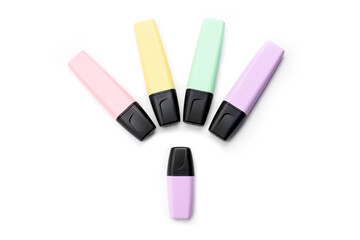 Pastel Highlighters on white background