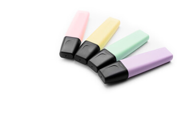 Pastel Highlighters on white background