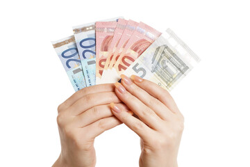 Hand hält Geld hoch