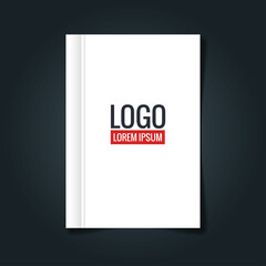 corporate identity branding mockup, mockup with book of cover white vector illustration design