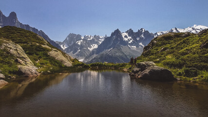 French alps mountain view Chamonix Mont Blanc