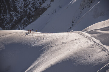 French alps mountain Chamonix-Mont-Blanc view from Aiguille du Midi