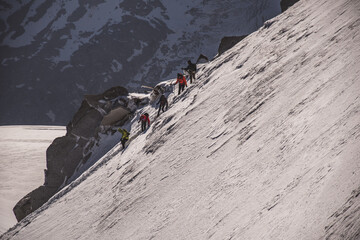 French alps mountain Chamonix-Mont-Blanc view from Aiguille du Midi
