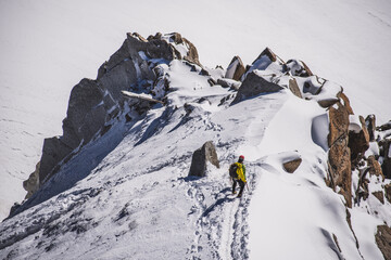French alps mountain Chamonix-Mont-Blanc view from Aiguille du Midi