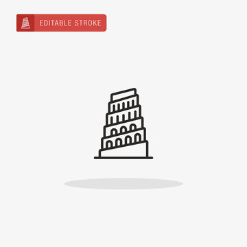 Tower Of Babel icon vector. Tower Of Babel icon for presentation.