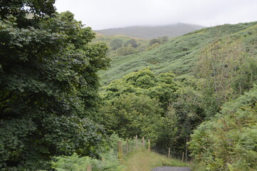 Rain over the hills surrounding Castle Campbell, near Dollar, feeding the streams and waterfalls in the Glen